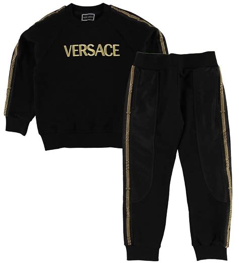 versace tracksuit black and gold